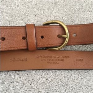 Madewell Perfect Leather Belt in Pecan, sz S